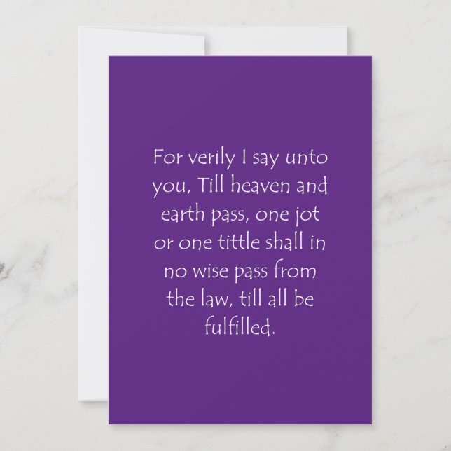 Carte De Remerciements Citation de l'écriture Matthew 5 18 (Devant)