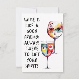Carte De Remerciements Citation drôle de vin pour ami