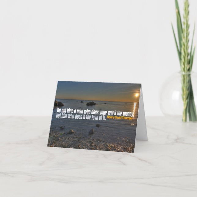 Carte De Remerciements Citation Inspirationnelle de Henry David Thoreau " (Devant)