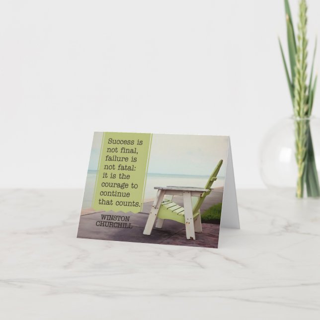 Carte De Remerciements Citation Inspirationnelle de Winston Churchill "Co (Devant)