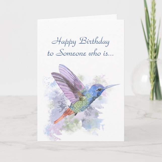 Carte De Remerciements Citation minuscule mais ferme Anniversaire Colibri (Devant)