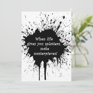 Carte De Remerciements citations inspirantes vie splatter peinture créati