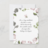 Citations modifiables avec art floral blanc ver