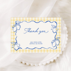 Carte De Remerciements Citron Amalfi Bleu & Jaune