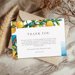 Carte De Remerciements Citron Citrus Côte Amalfi Mariage italien<br><div class="desc">Citron Citrus Côte Amalfi Mariage italien Carte de remerciements</div>