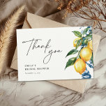 Carte De Remerciements Citron Citrus Positano Fête des mariées italienne<br><div class="desc">Citron Citrus Positano Carte de remerciements de Fête des mariées italienne</div>