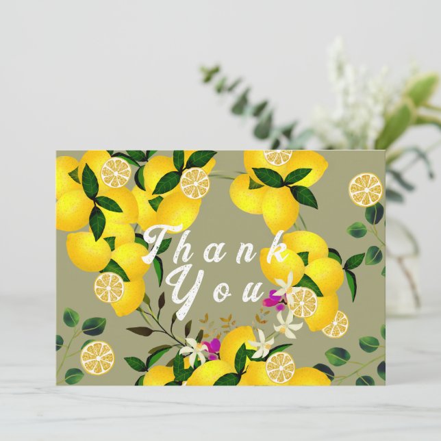 Carte De Remerciements Citron gris (Debout devant)