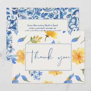 Carte De Remerciements Citron principal squeeze bleu baby shower de maria