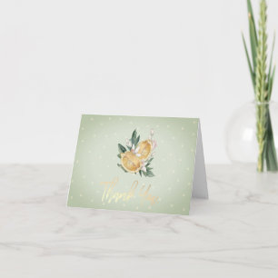 Carte De Remerciements Citrons à l'aquarelle motifs botaniques à pois