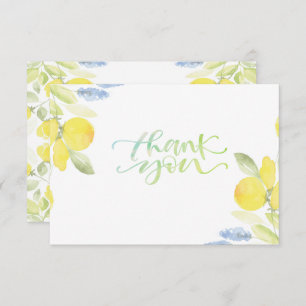 Carte de remerciements citrons aquarelle