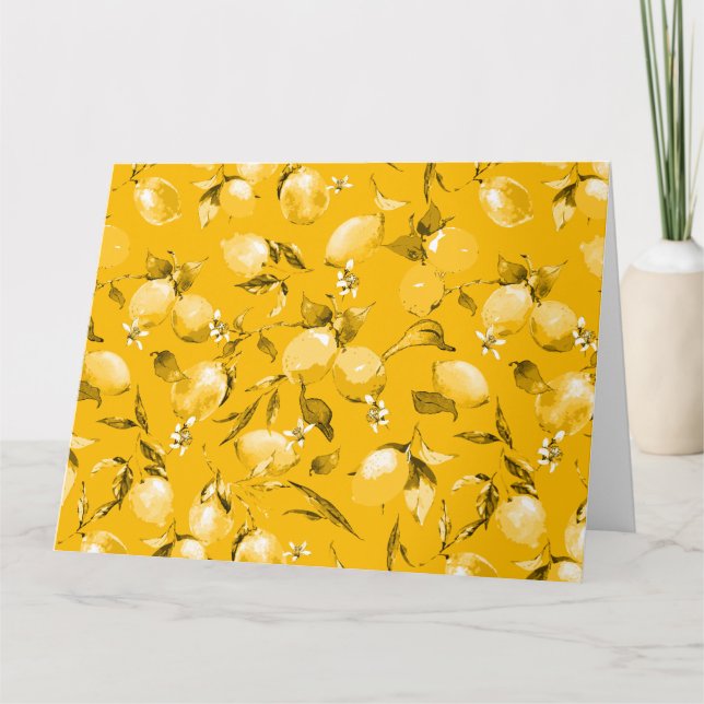 Carte De Remerciements citrons aquarelle 10 (Devant)