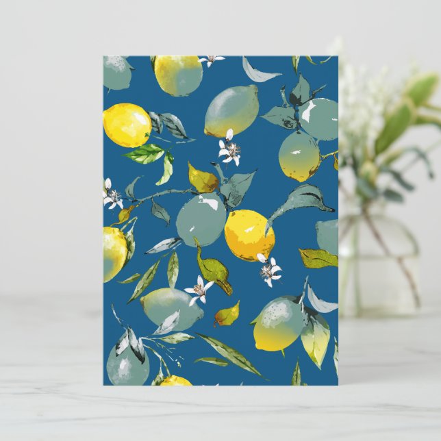 Carte De Remerciements citrons aquarelle 28 (Debout devant)