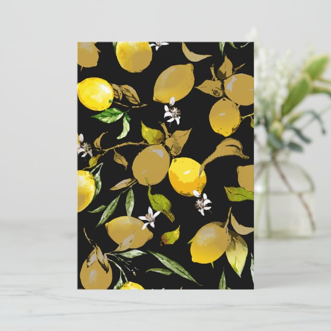 Carte De Remerciements citrons d'aquarelle 31 (Debout devant)