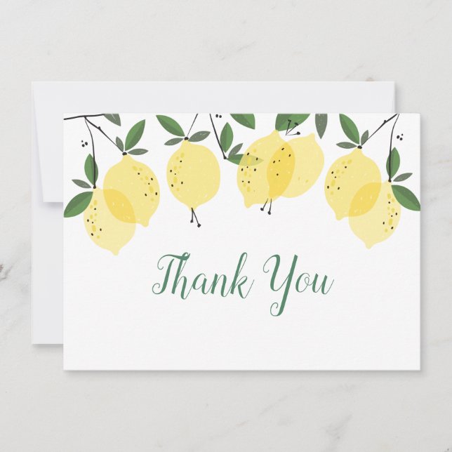 Carte De Remerciements Citrons Modernes (Devant)