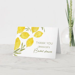 Carte De Remerciements Citrons Olive Branch Jaune Fête des mariées italie