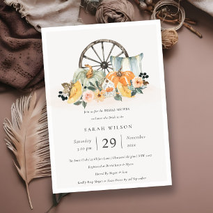 Carte De Remerciements Citrouille automne Fête des mariées florale feuill