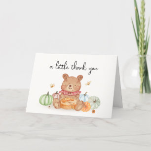 Carte De Remerciements Citrouille Automne Pie Teddy Bear Baby shower