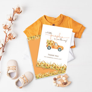 Carte De Remerciements Citrouille Boho Rustique Automne Baby shower Flora