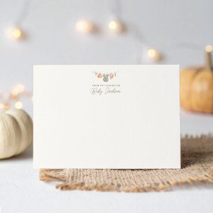 Carte De Remerciements Citrouille d'automne Baby shower de vêtements bébé