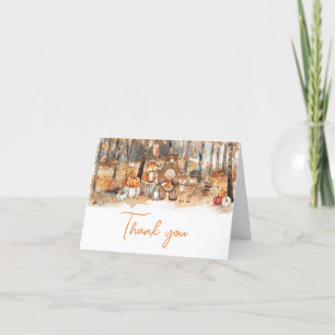 Carte De Remerciements Citrouille d'automne Baby shower des animaux de bo