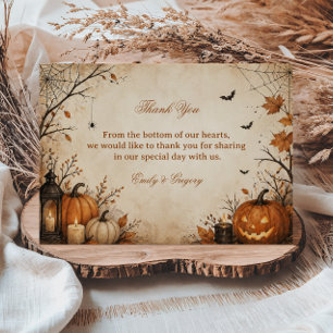 Carte De Remerciements Citrouille d'automne effrayante