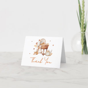 Carte De Remerciements Citrouille d'automne tombant dans le Baby shower d