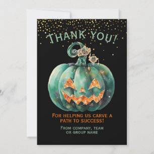 Carte De Remerciements Citrouille d'entreprise Halloween