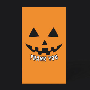 Carte De Remerciements Citrouille Halloween orange personnalisée