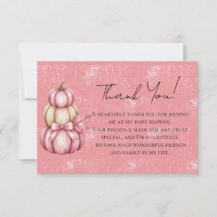 Carte De Remerciements Citrouille rose bébé fille douche