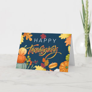 Carte De Remerciements Citrouilles bons thanksgivings, baies et Feuilles