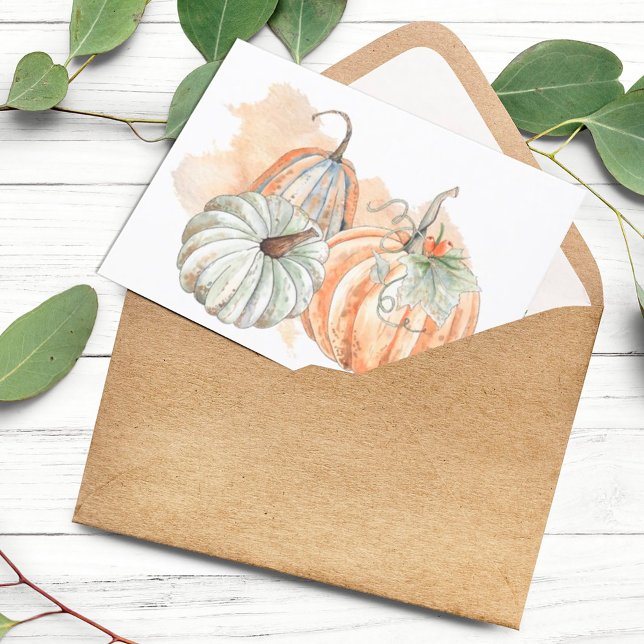 Carte De Remerciements Citrouilles d'automne à l'aquarelle (Créateur téléchargé)