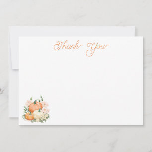 Carte De Remerciements Citrouilles Whimsical Rose & Orange
