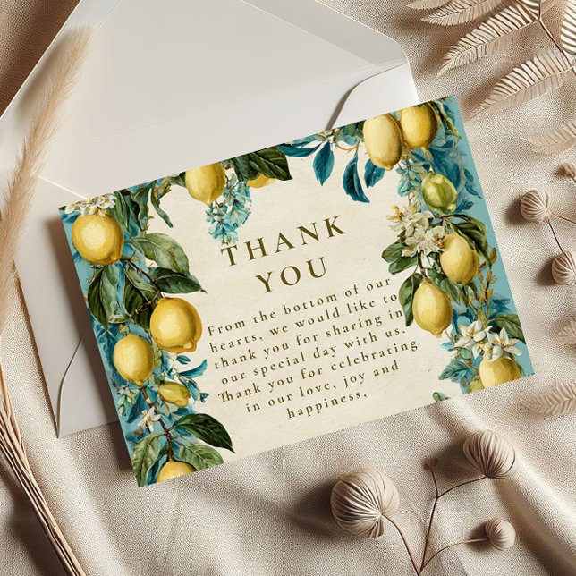 Carte De Remerciements Citrus Blossom Heritage Wedding (Créateur téléchargé)