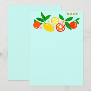 Carte De Remerciements Citrus Celebration Couleur Personnalisée Bloc-Note
