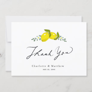 Carte De Remerciements Citrus citron Floral Mariage