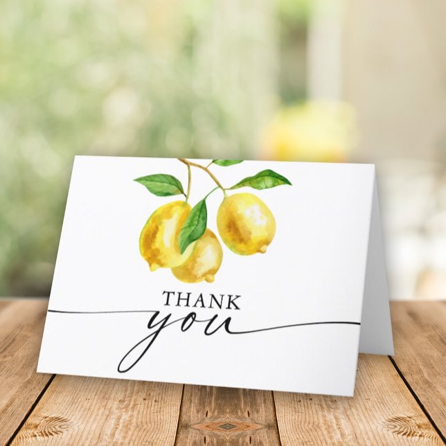 Carte De Remerciements Citrus de citron (Express your gratitude with our lemon thank you card - a fresh and vibrant way to say thanks!)