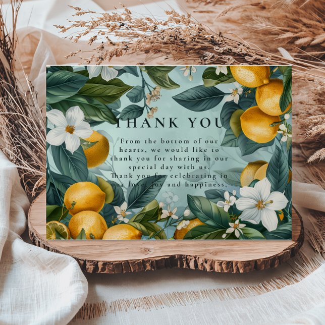 Carte De Remerciements Citrus Garden Botanical Wedding (Créateur téléchargé)