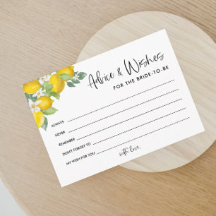 Carte De Remerciements Citrus Lemon Fête des mariées Conseils et souhaits