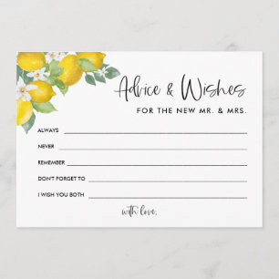 Carte De Remerciements Citrus Lemon Mariage Conseils et souhaits