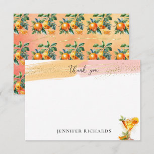 Carte De Remerciements Citrus   Réception de Mariage Cocktail