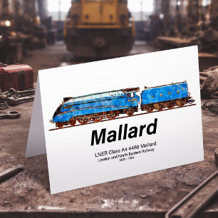 Carte De Remerciements Classe A4 4468 Mallard - Loco à vapeur le plus rap