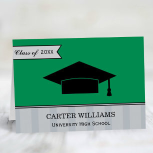 Carte De Remerciements Classe moderne de 2025 Green Custom Graduation