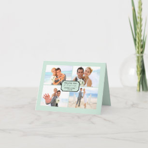 Carte De Remerciements Classic Book Plate 4 Multi Photo Mariage élégant