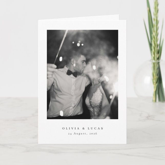 Carte De Remerciements Classic Elegance Folded Wedding (Devant)