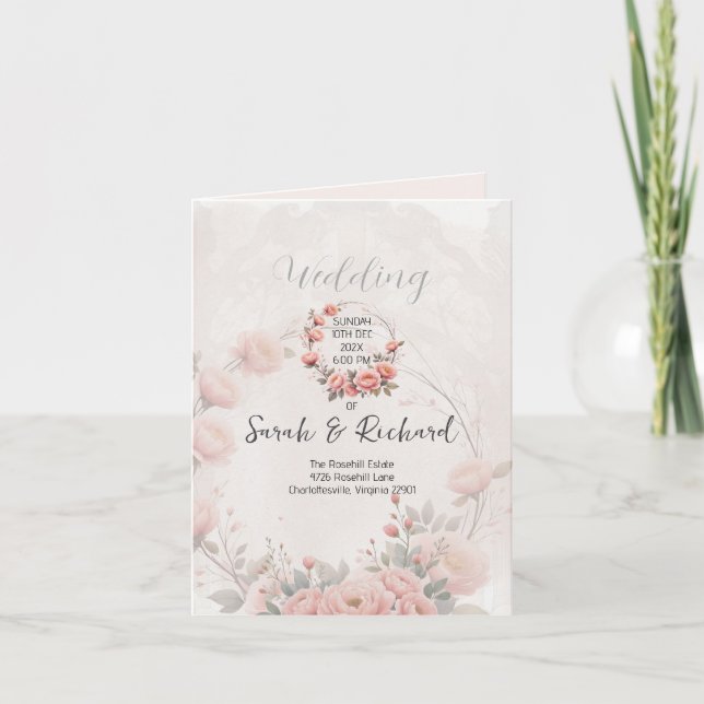 Carte De Remerciements Classic Garden Bright White Folded Wedding Program (Devant)