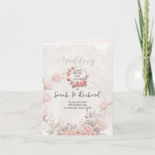 Carte De Remerciements Classic Garden Bright White Folded Wedding Program