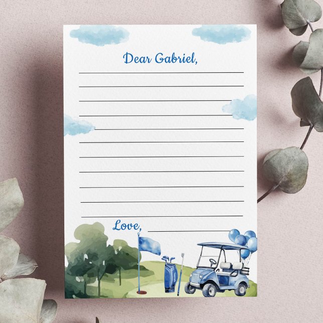 Carte De Remerciements Classic Golf Boy Time Capsule Note Message Card (Créateur téléchargé)