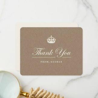 Carte De Remerciements Classic Keep Calm Brown Kraft fête d'anniversaire