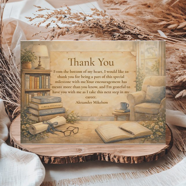 Carte De Remerciements Classic Psychology Graduation (Créateur téléchargé)