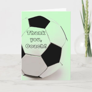 Carte De Remerciements Classic soccer ball - thank you, coach